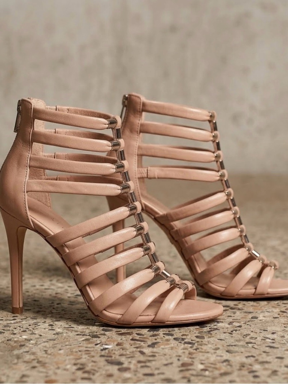 Vince Camuto Tan Troy Gladiator Stiletto Heel Open Toe Sandals - Size - 8